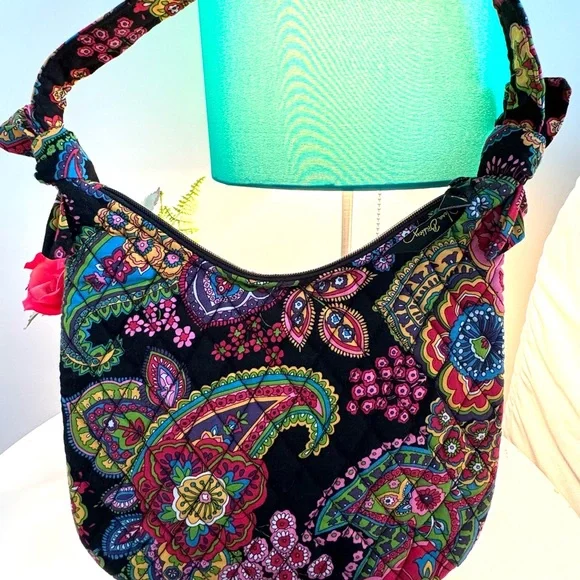 Quilted Vera Bradley Purse & Matching Wallet Floral Paisley Women's Handbag Set - Picture 6 of 16